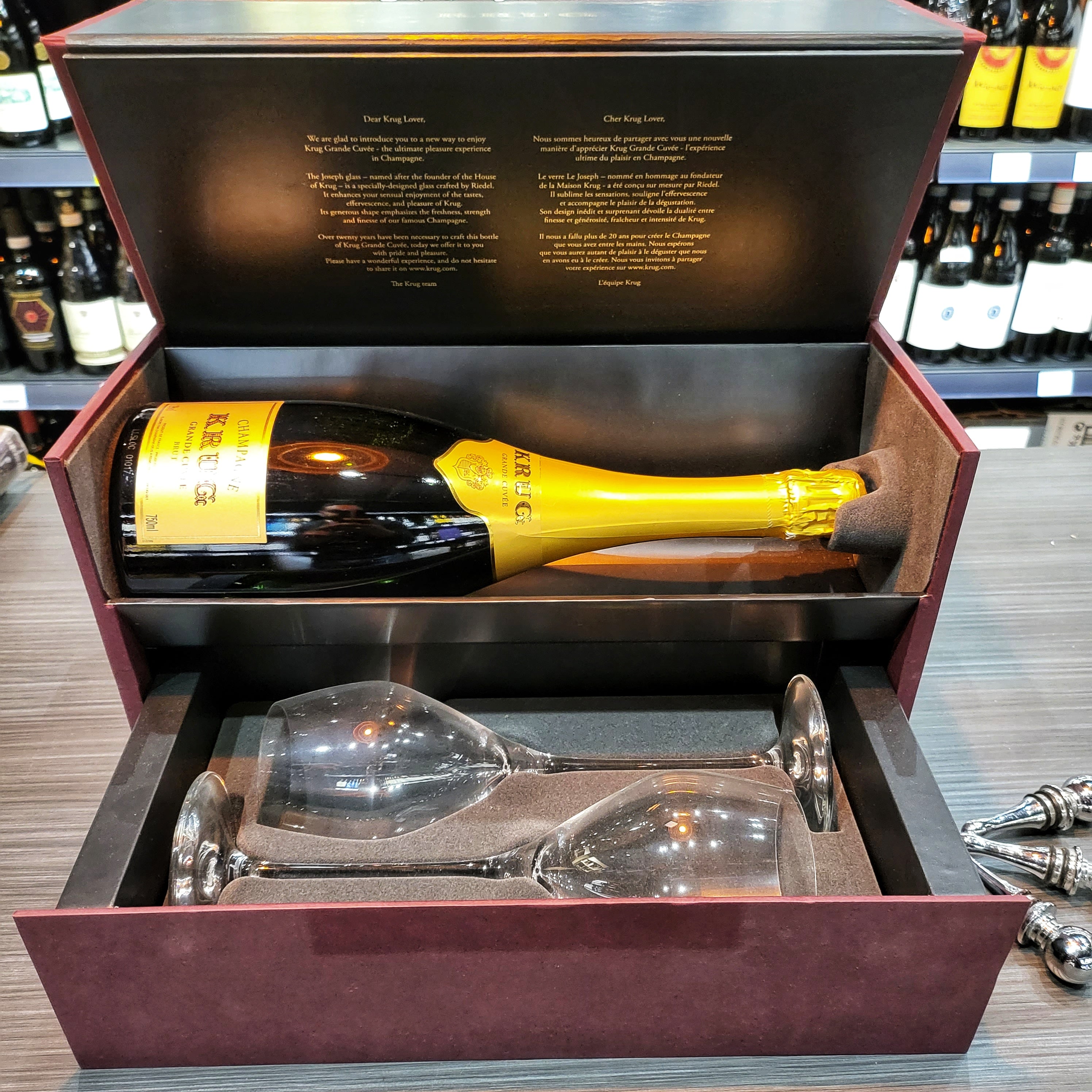 Krug Grande Cuvée Champagne Giftbox + 2 glasses