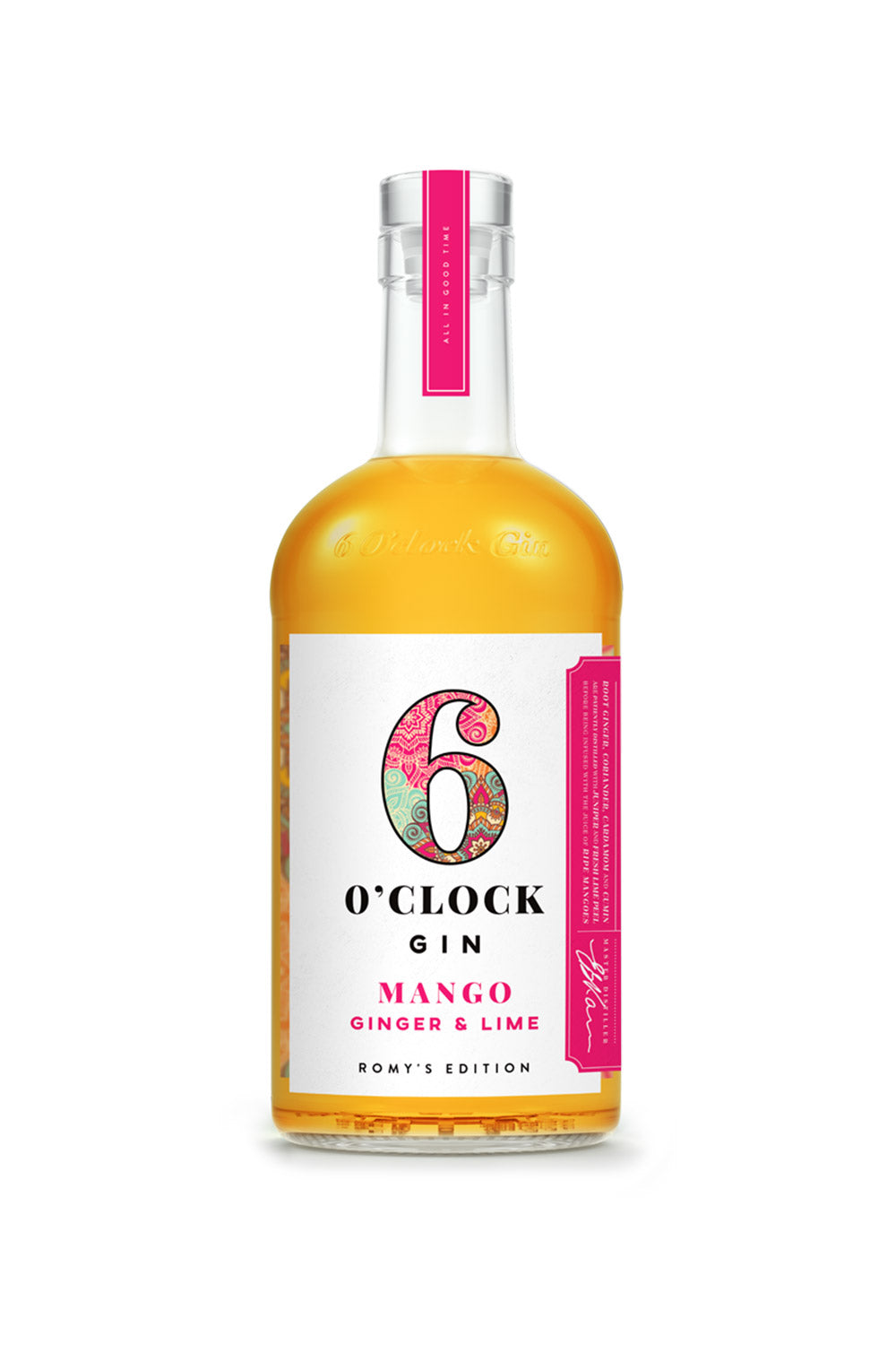 6 O'clock Gin Romy's Edition - Mango, Ginger & Lime 70cl