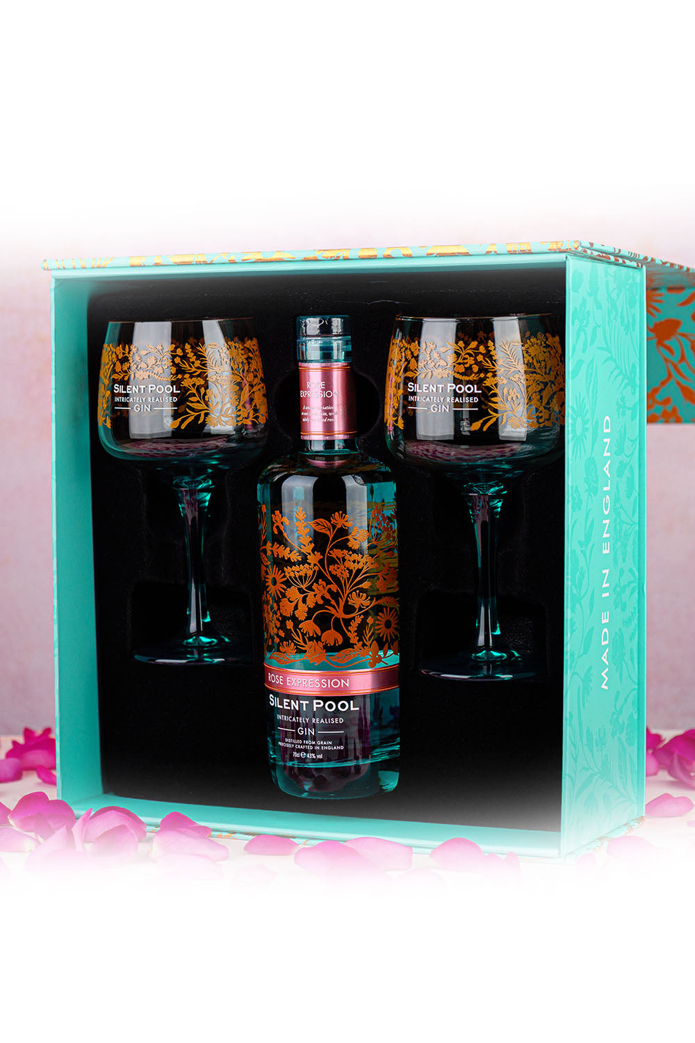 Silent Pool Gin Rose Expression 2x Copa Glasses Presentation Gift Set